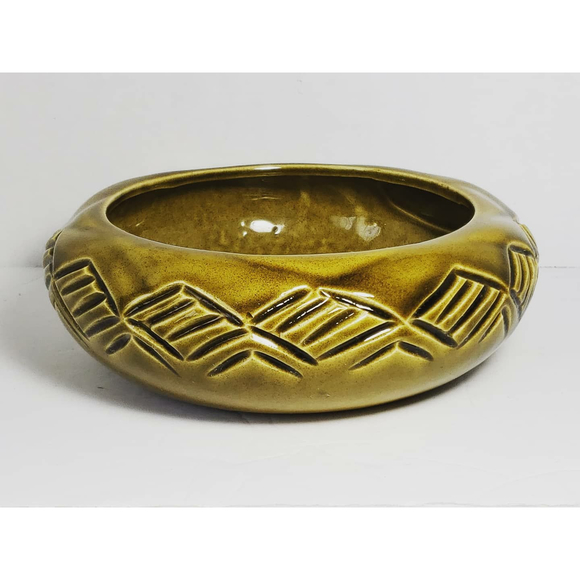 VTG Chic Olive Green Mid-Century McCoy Console Vase for Elegant Home Decor - Picture 3 of 7